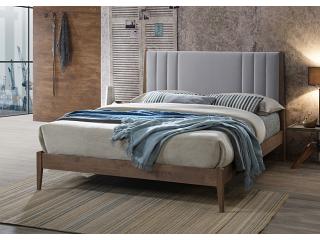 5ft King Size Chess Light Grey Soft Velvet Fabric Upholstered & Wood Bed Frame